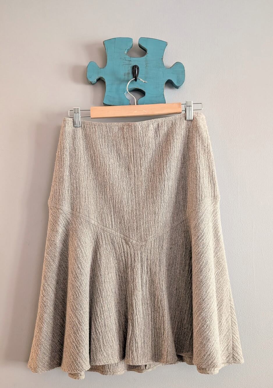 Paul & Joe Wool Blend Oatmeal Mini Skirt Size 38 Made in France